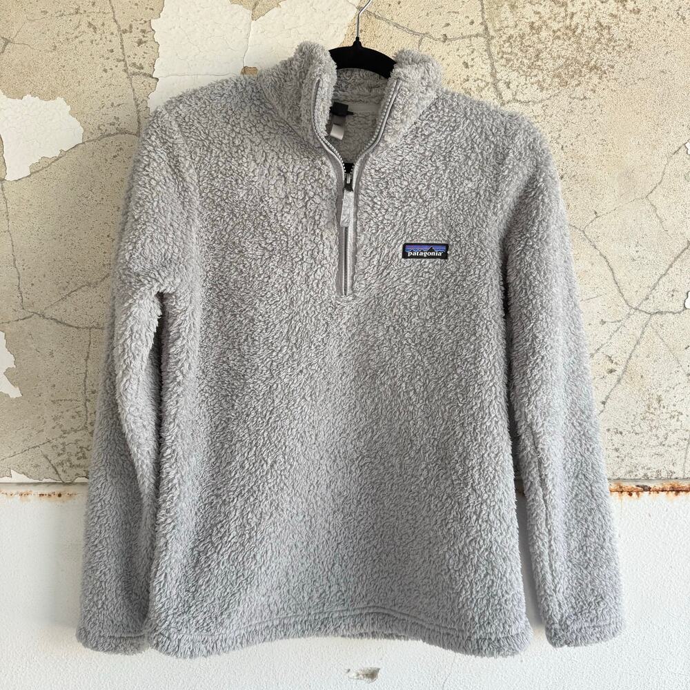 Patagonia Fleece Pullover Gray Los Gatos Quarter Zip Fuzzy Jacket Womens XS